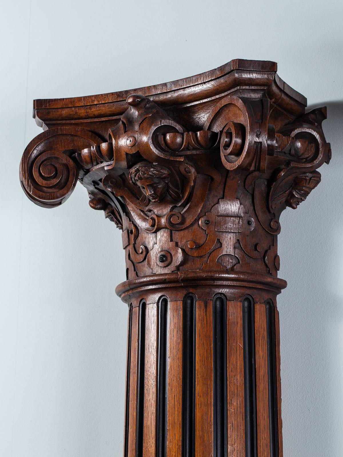 Pair of Antique French Architectural Henri II Columns, circa 1860 In Good Condition For Sale In Houston, TX