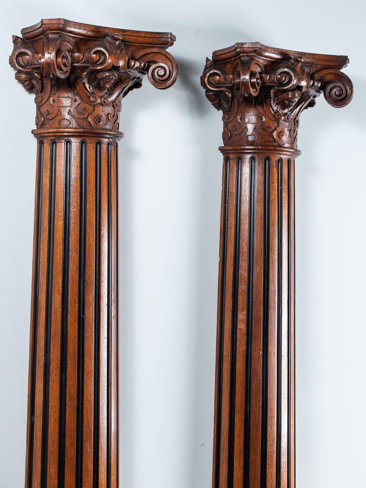 Pair of Antique French Architectural Henri II Columns, circa 1860 For Sale 2