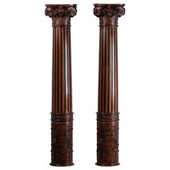 Pair of Antique French Architectural Henri II Columns, circa 1860