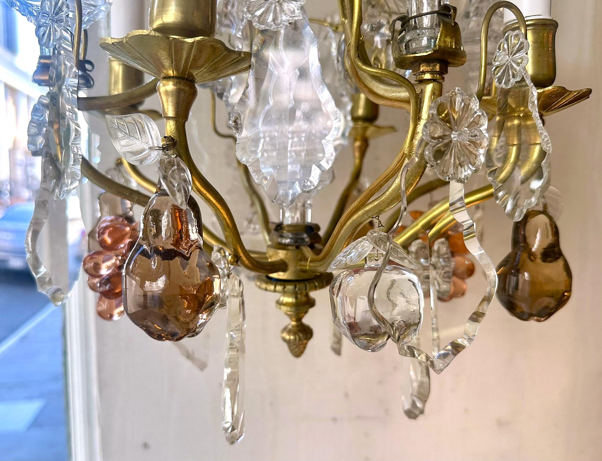 Pareja de Antiguos Candelabros Franceses de Cristal de Baccarat y Bronce Dorado, Circa 1890's. 3
