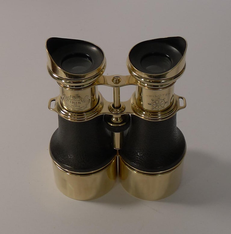 Pair of Antique French Binoculars, "Pilote" by Iris, Paris, circa 1910