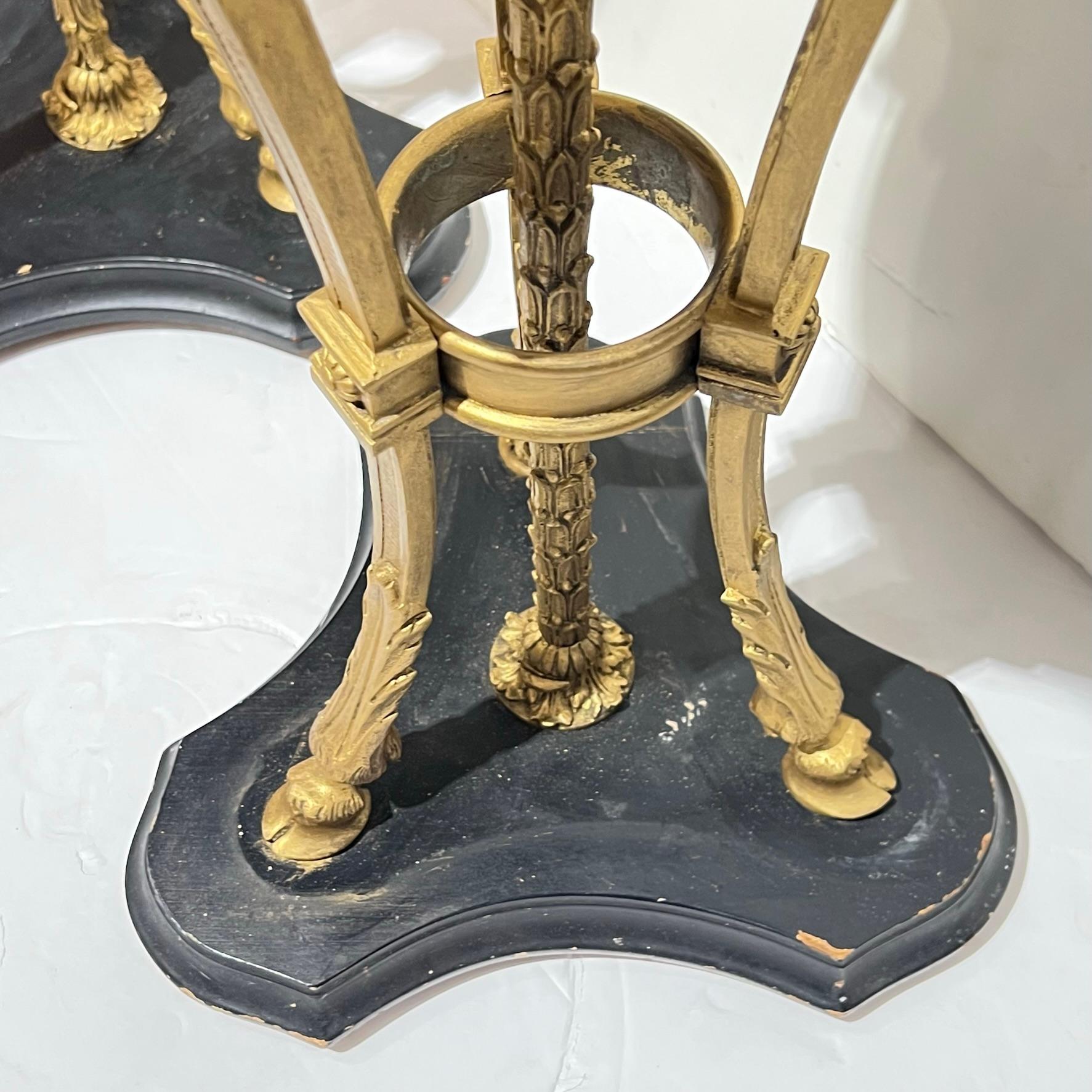 Pair Antique French Bronze and Marble Atheniennes in Louis XVI Style For Sale 10