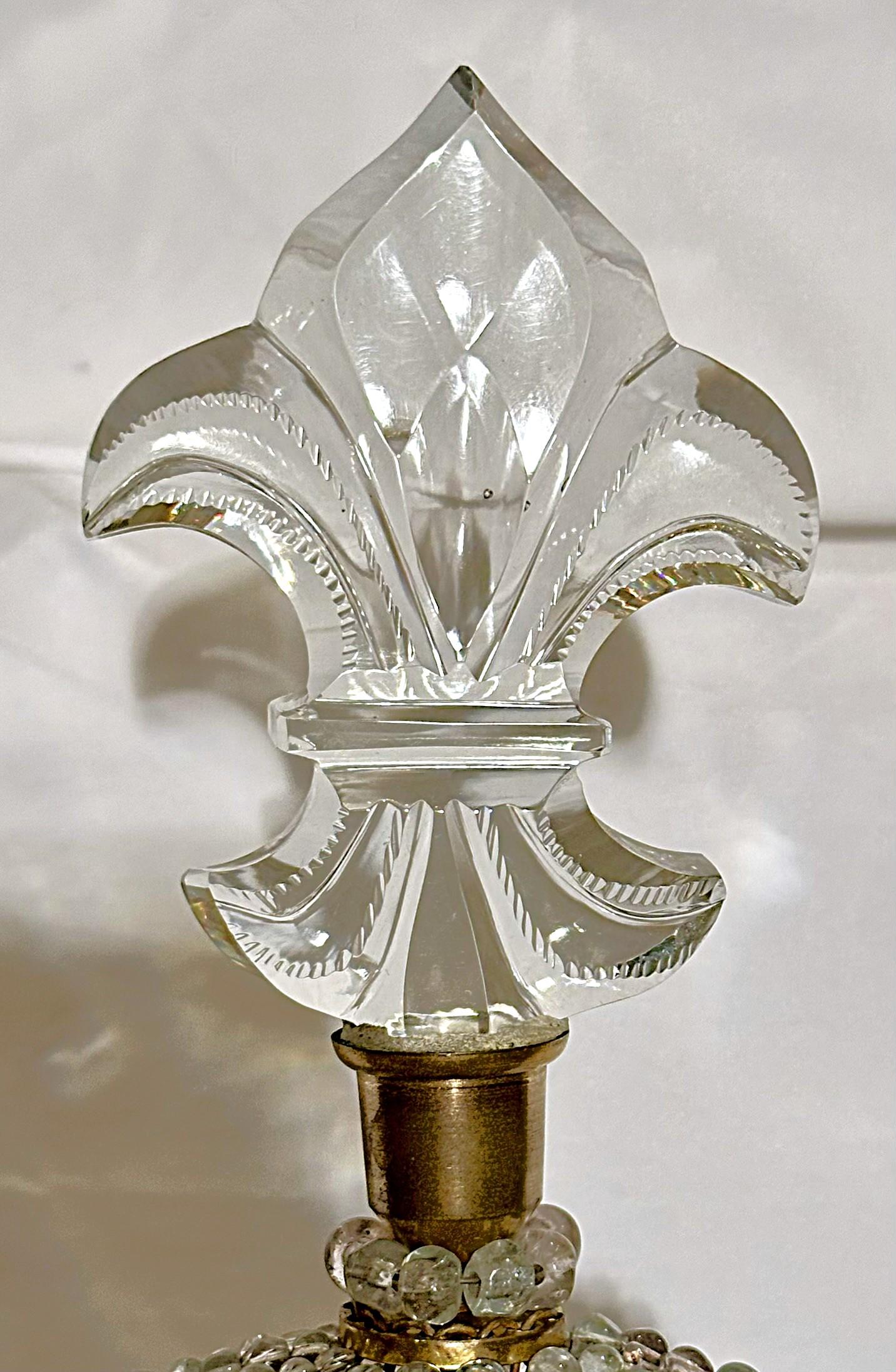 Pair Antique French Bronze D'Oré and Baccarat Crystal Girandoles, Circa 1890. For Sale 2