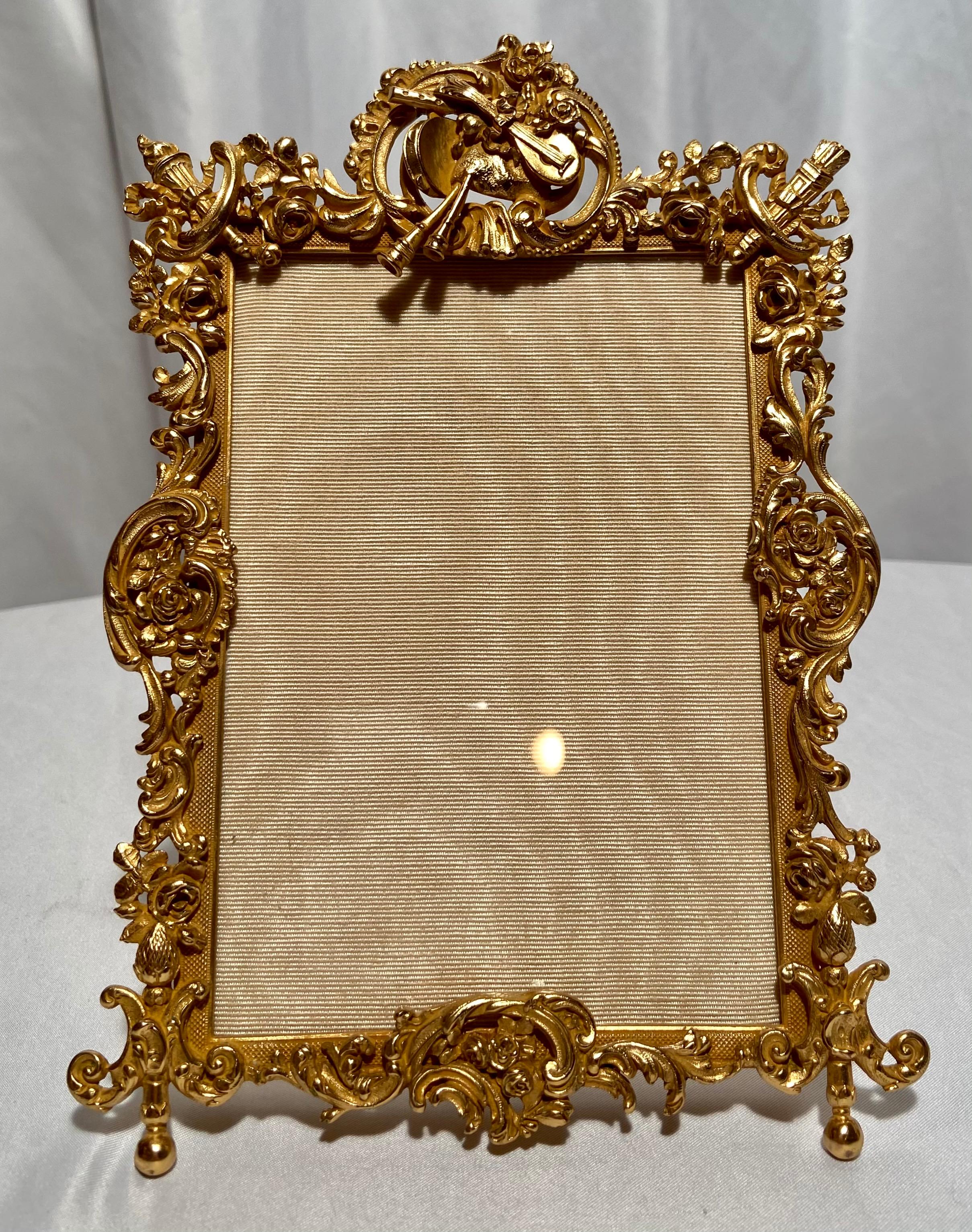 Pair of antique French bronze D'ore picture frames, circa 1890.

 