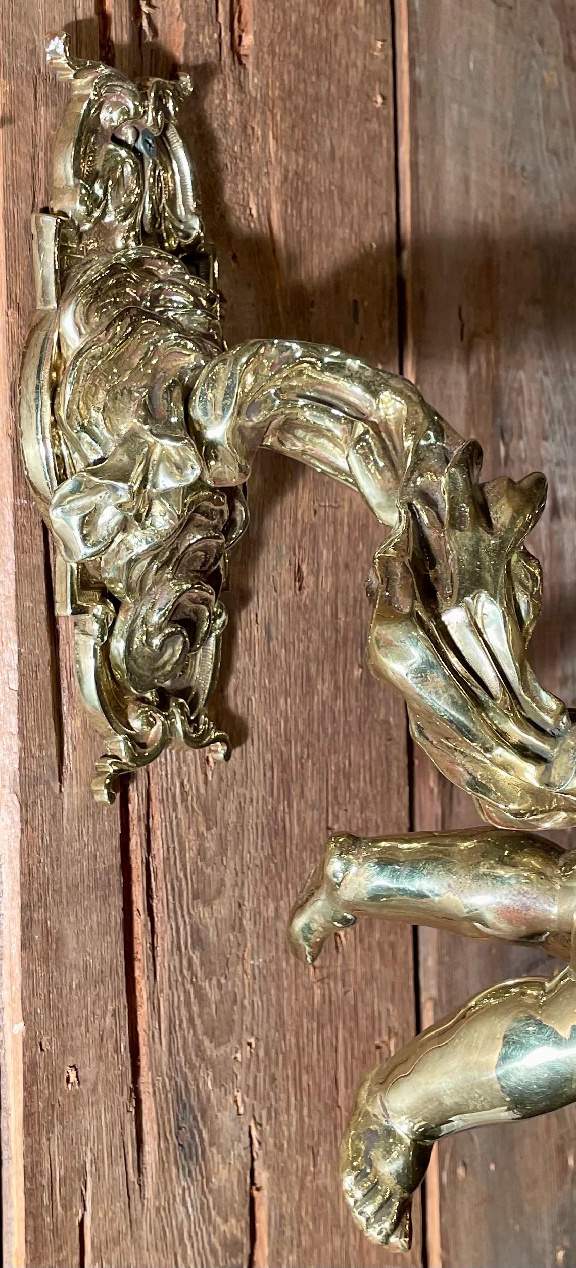 Pair Antique French Bronze Wall Sconces, circa 1890 For Sale 2