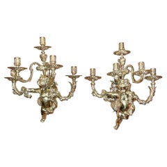 Coppia di appliques in bronzo francese del 1890 circa