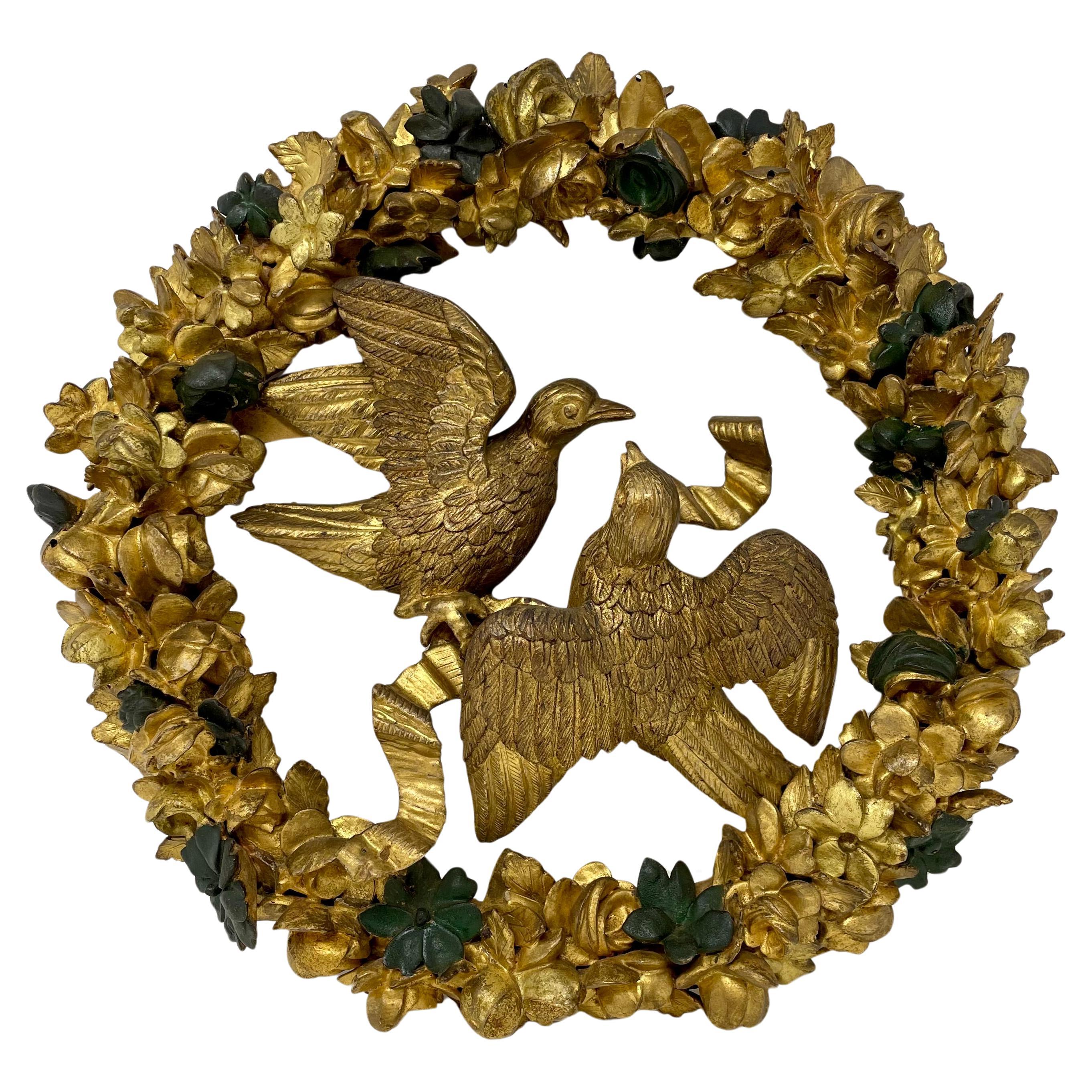 Pair Antique French Carved Wood with Gold Leaf 