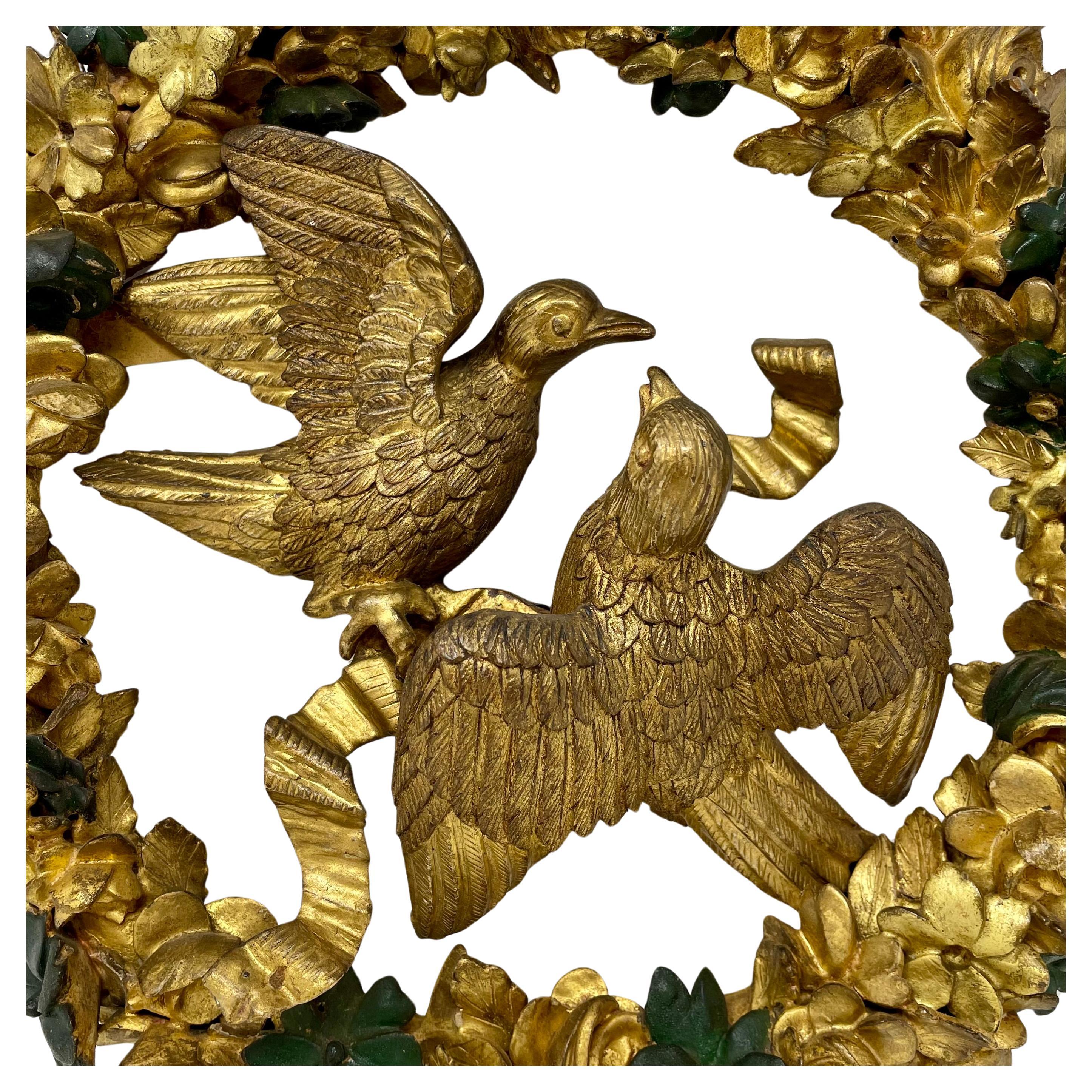Pair Antique French Carved Wood with Gold Leaf 
