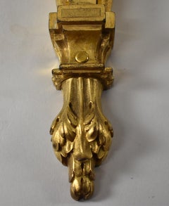 Paar antike französische Gussbronze Dore Finish Wandkerzenhalter Sconce