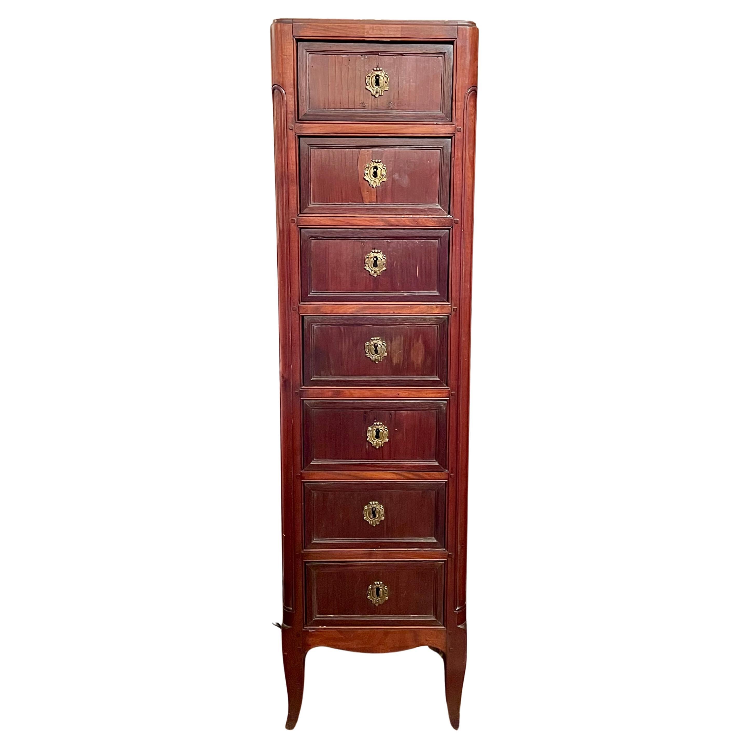 19th Century Pair Antique French Chinoiserie Marble Top Teakwood Cabinets, Circa 1880.