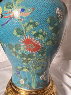 Pair Antique French Cloisonne Lamps circa 1890