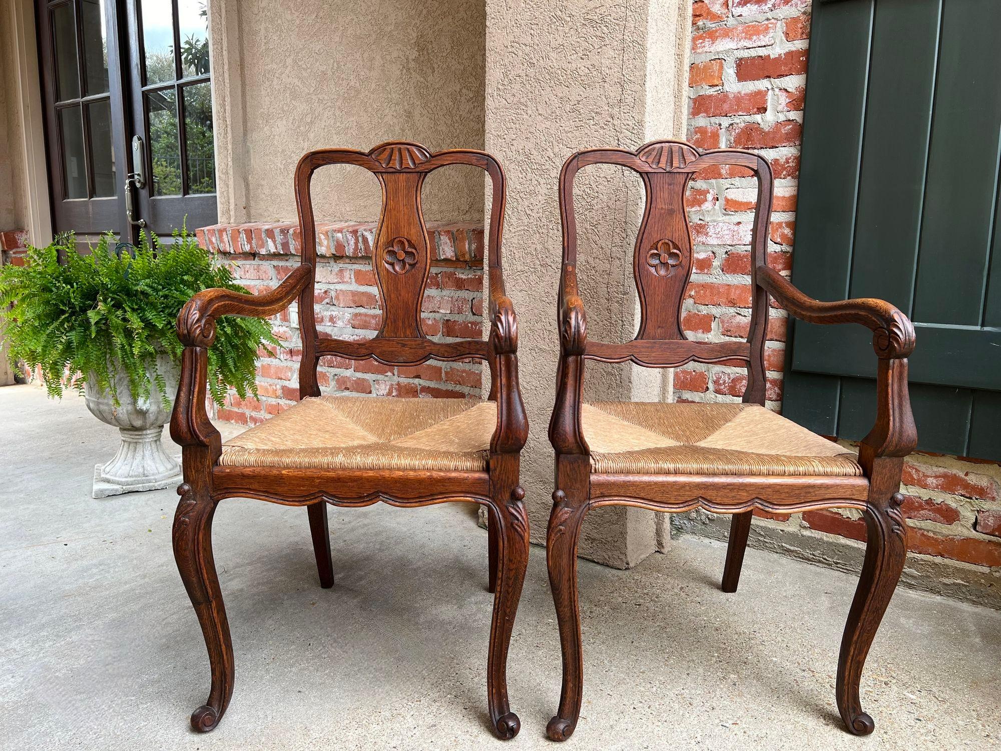 Direct from France, a lovely pair of antique French arm chairs, with classic French style, perfect for any sitting area, from den to family room, kitchen or dining room, timeless style that compliments any décor!
Serpentine backs with a lovely