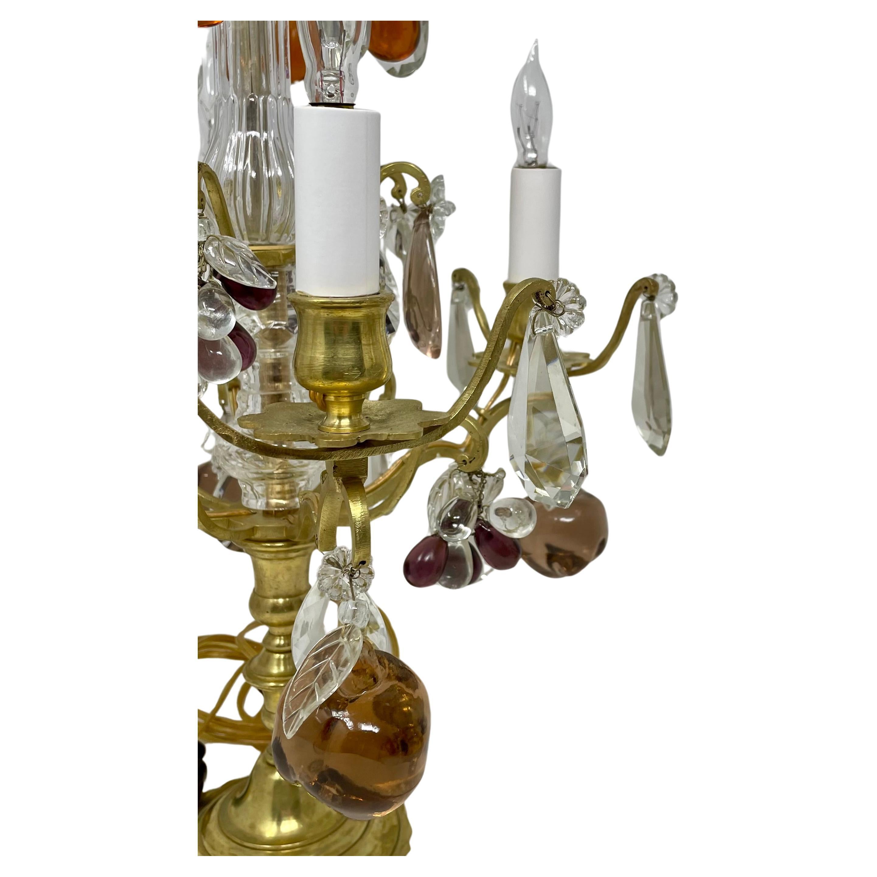Bronzo Coppia di Girandole francesi in cristallo e bronzo dorato, CIRCA 1890 in vendita