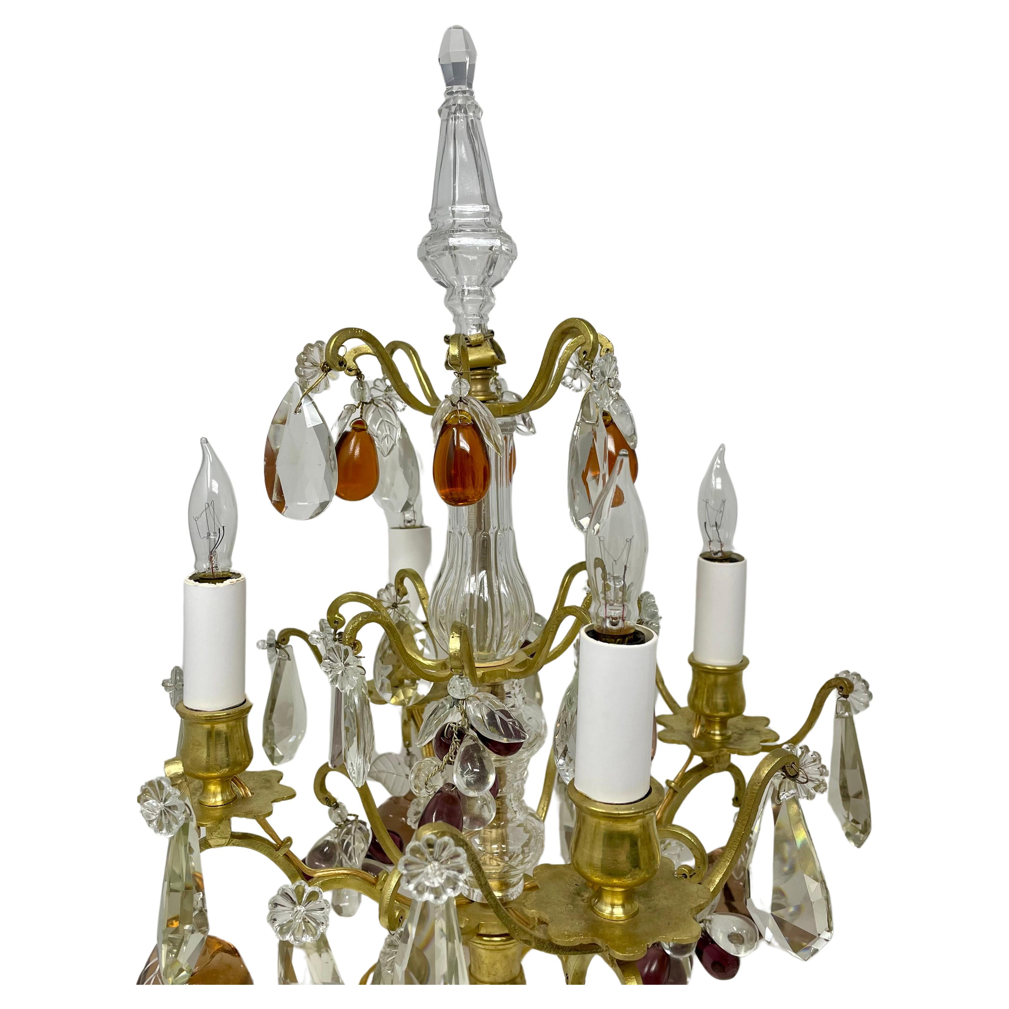 Coppia di Girandole francesi in cristallo e bronzo dorato, CIRCA 1890 in vendita 1