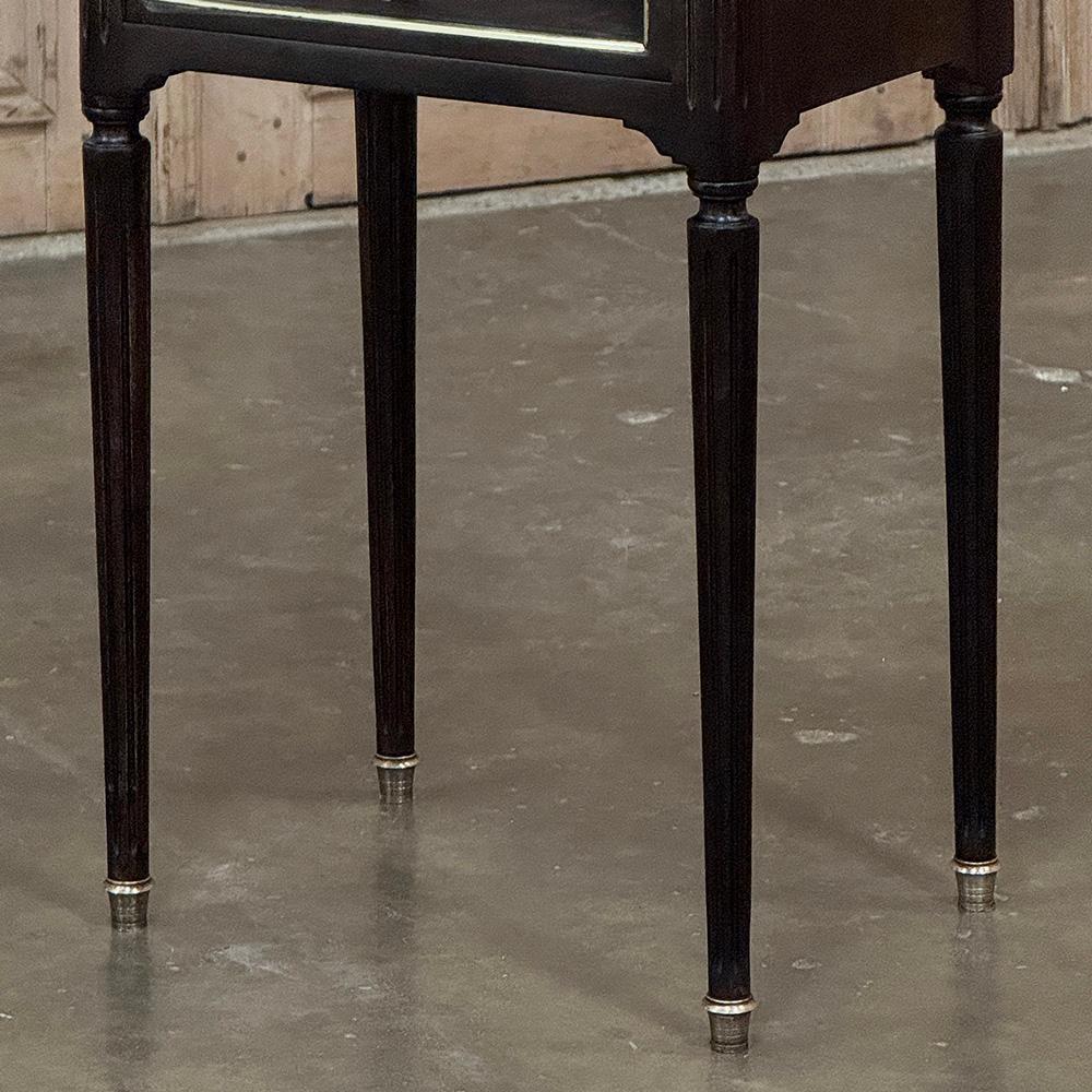 Pair Antique French Directoire Mahogany End Tables with Carrara Marble For Sale 6