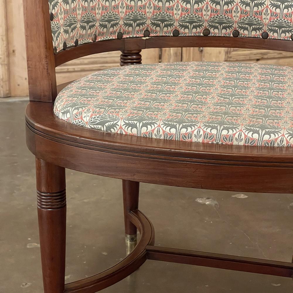 Pair Antique French Directoire Style Mahogany Armchairs 7