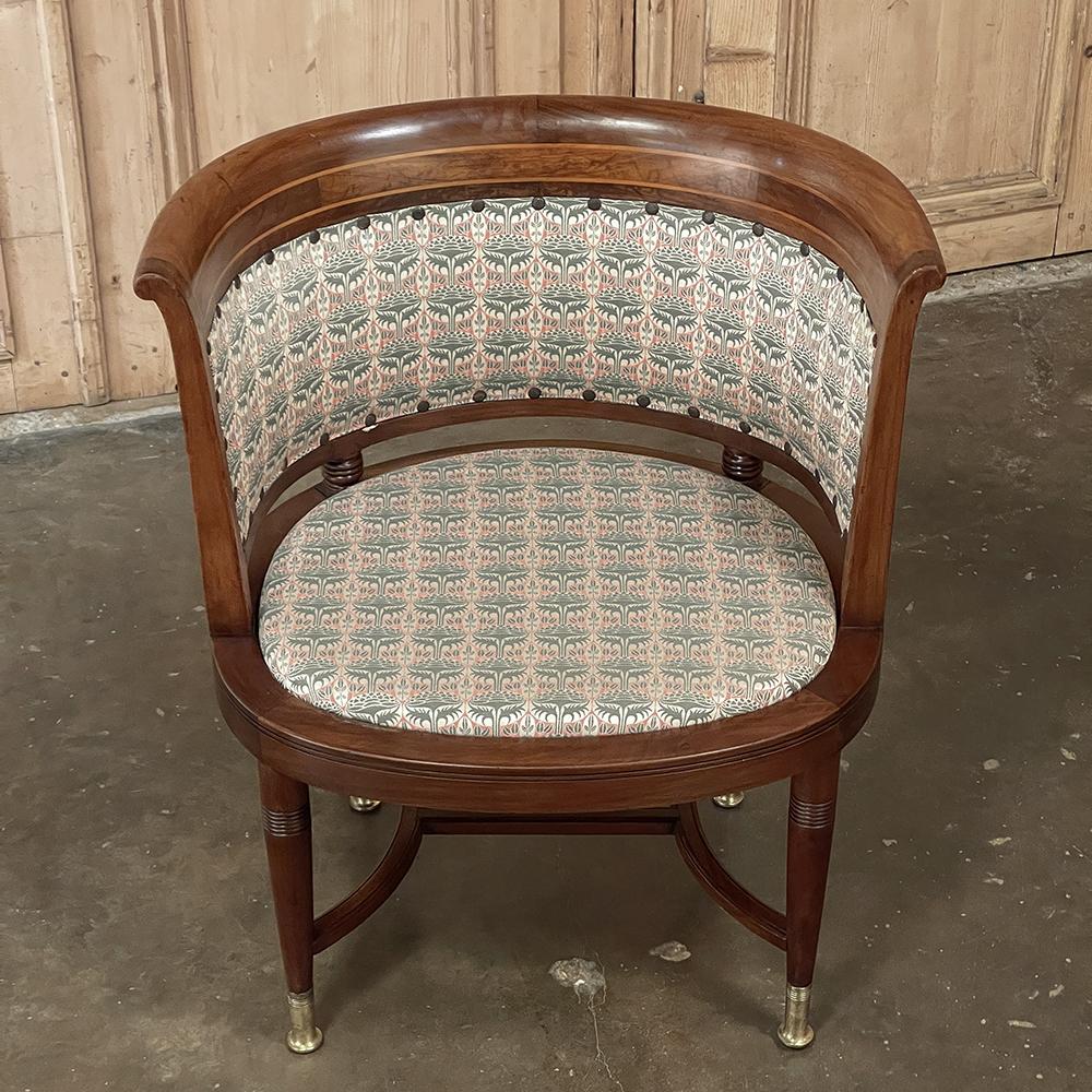 Pair Antique French Directoire Style Mahogany Armchairs 8