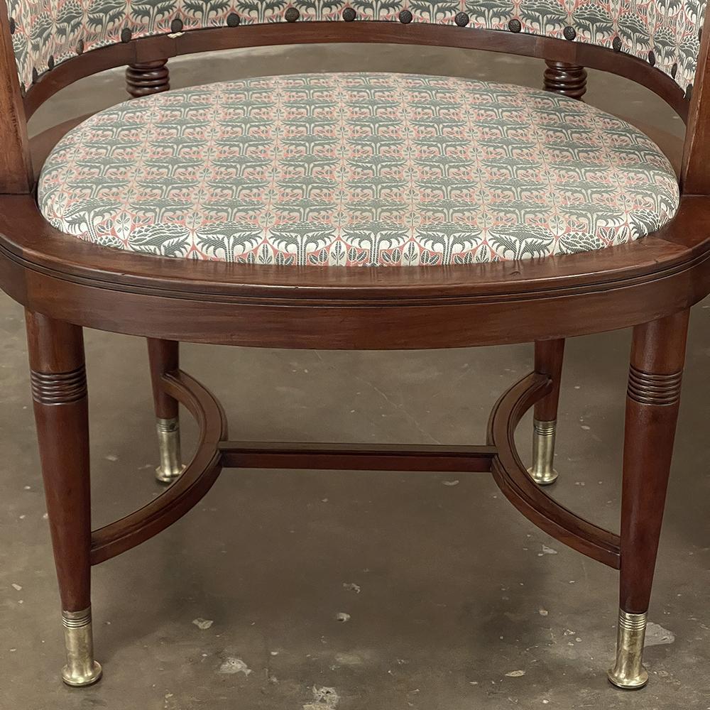 Pair Antique French Directoire Style Mahogany Armchairs 9