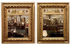 Pair Antique French Églomisé Mirrors in Fine Frames, Circa 1880-1890.