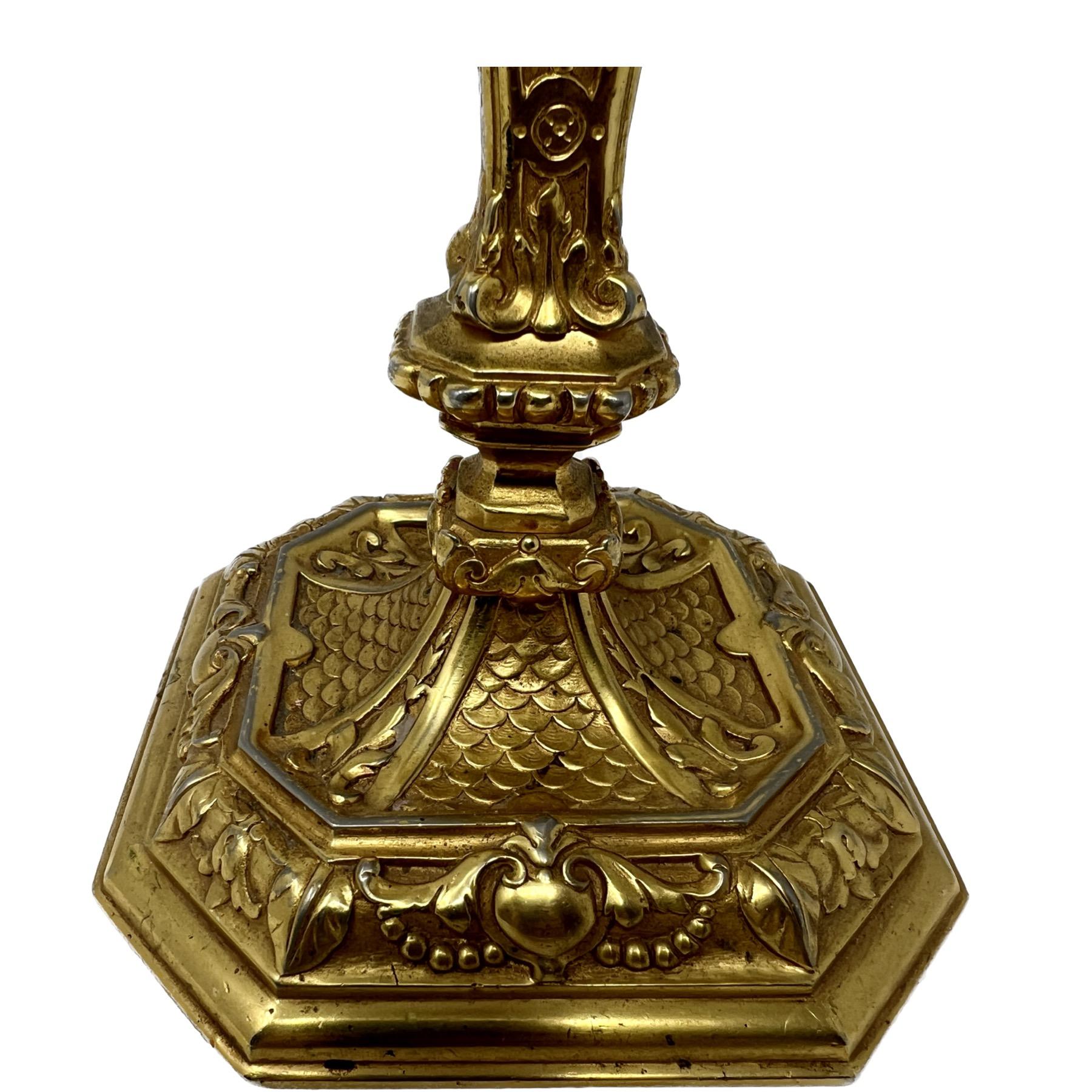 Pair Antique French Francois Premier Bronze D'oré Candelabra, Circa 1880. For Sale 3