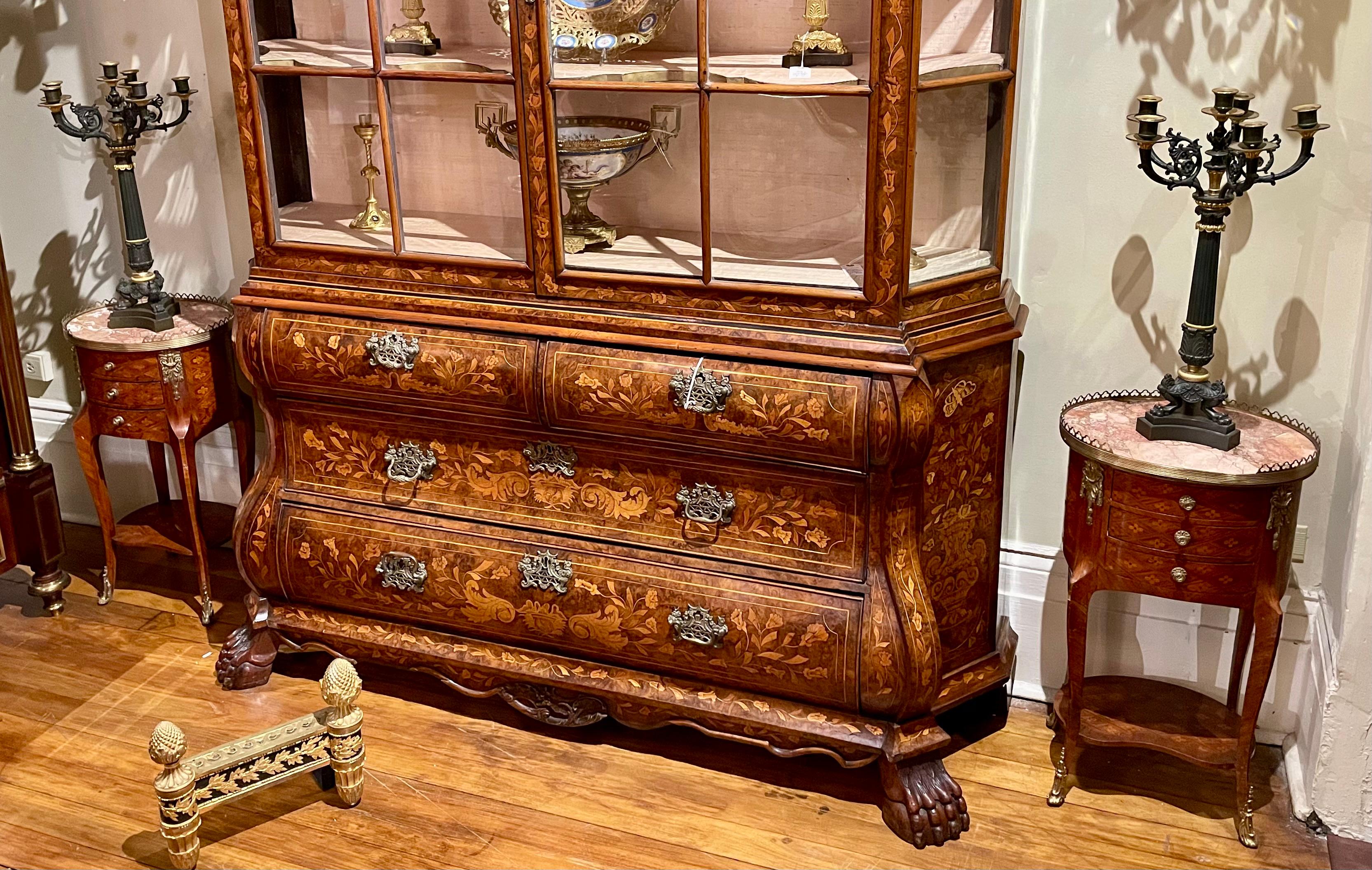 Paire de tables d'appoint en marqueterie ancienne française montée sur bronze doré, Circa 1885-1895. en vente 2