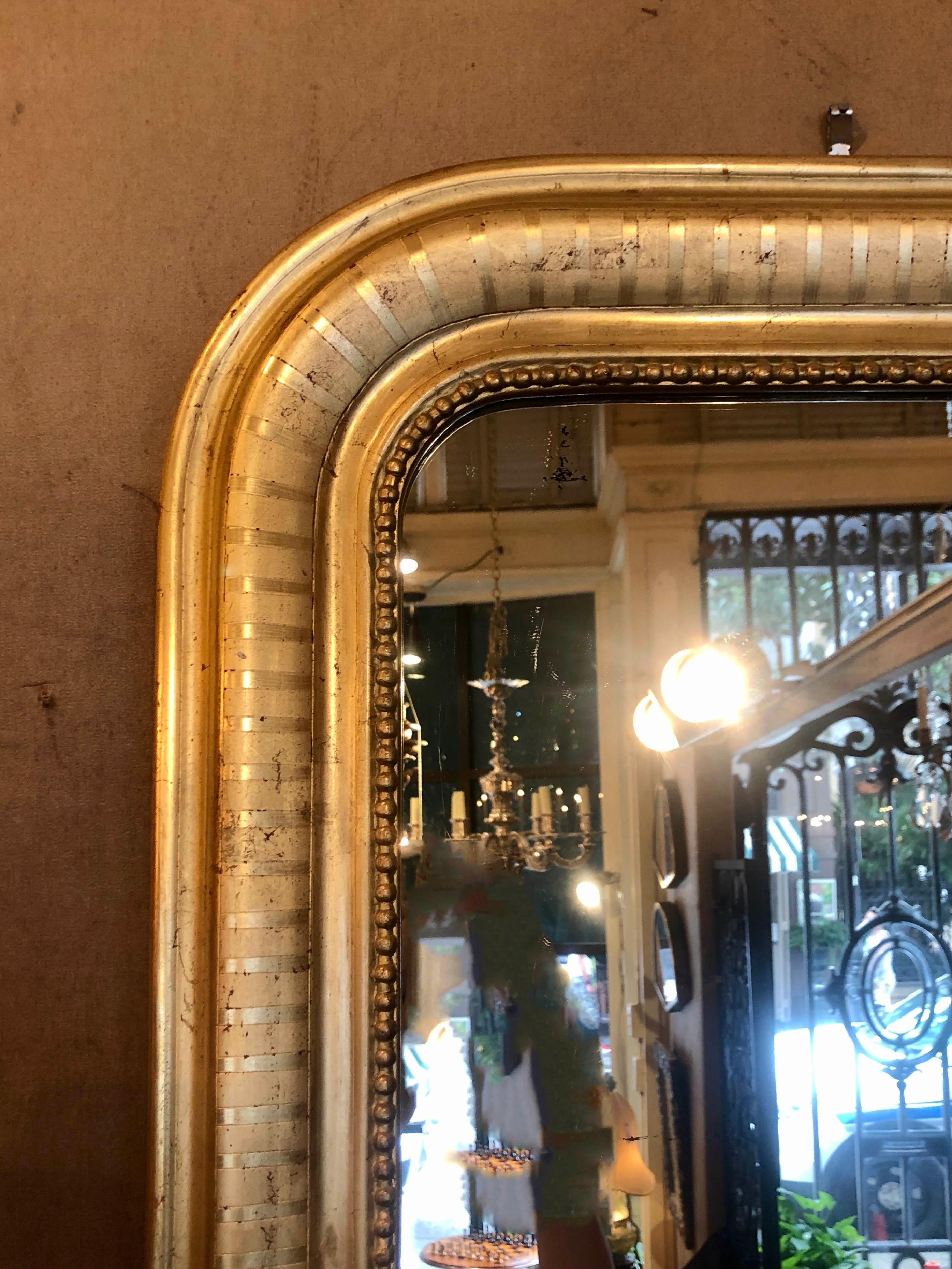 Pair of Antique French Louis Philippe Style Gold-Leaf Mirrors, circa 1880-1890 In Good Condition In New Orleans, LA