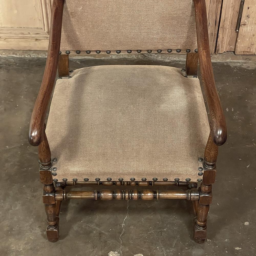 Pair Antique French Louis XIII Armchairs For Sale 11