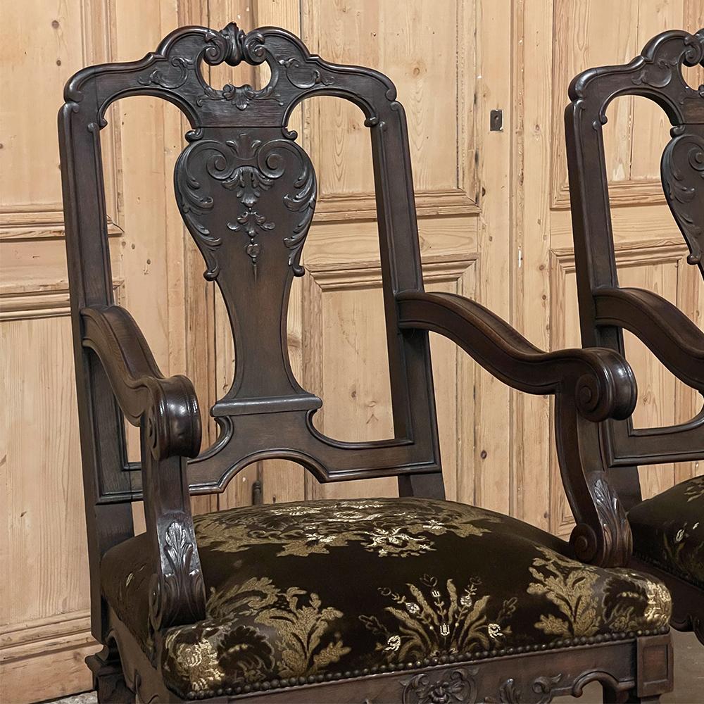 Pair Antique French Louis XIV Armchairs or Fauteuils For Sale 6