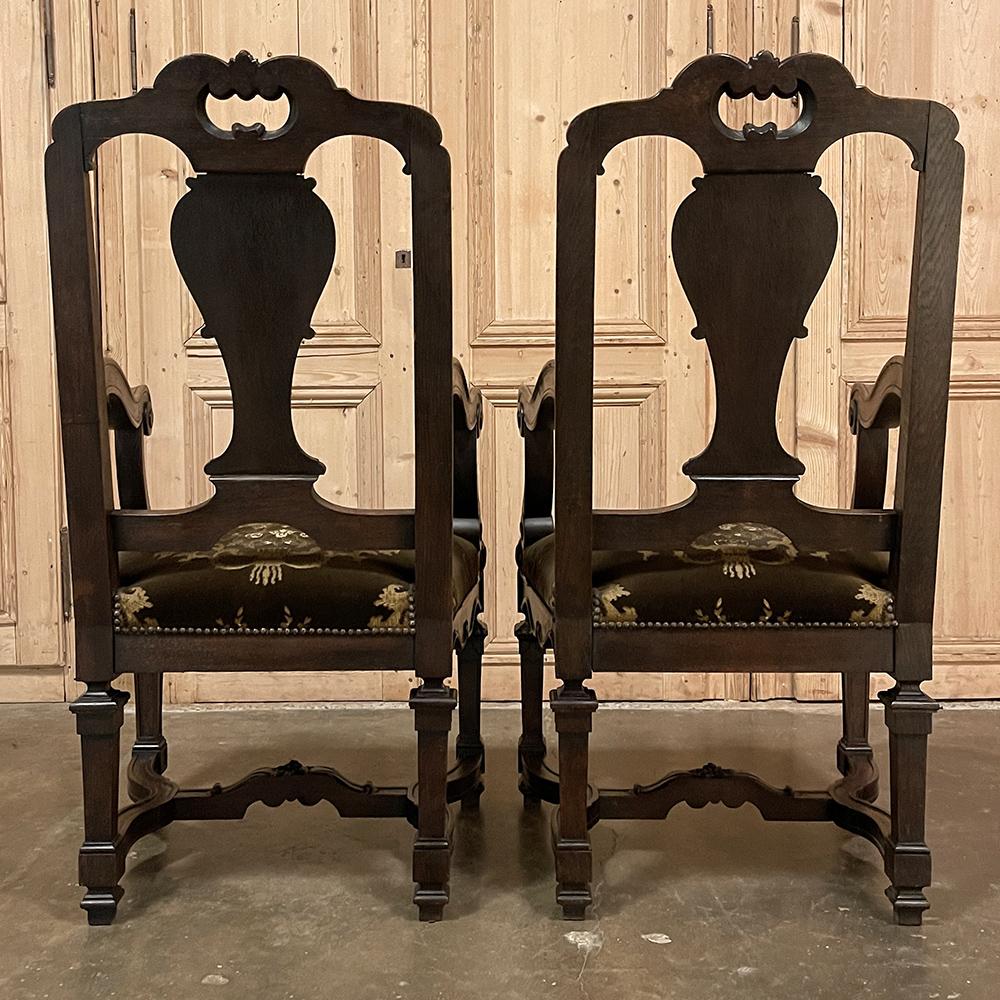 Pair Antique French Louis XIV Armchairs or Fauteuils For Sale 2