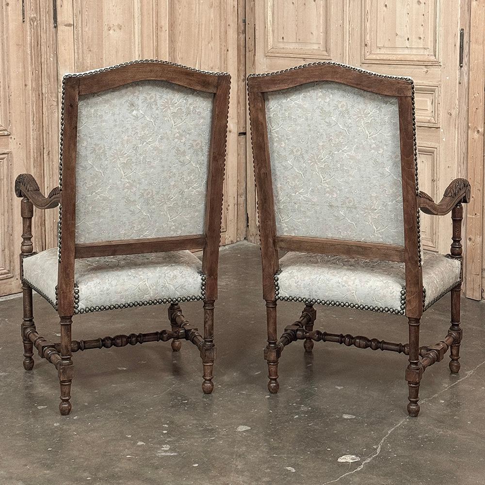 Pareja de Sillones Antiguos Franceses Luis XIV en venta 7