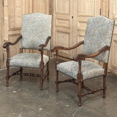 Pair Antique French Louis XIV Armchairs