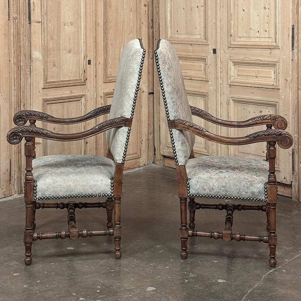 Pareja de Sillones Antiguos Franceses Luis XIV siglo XX en venta