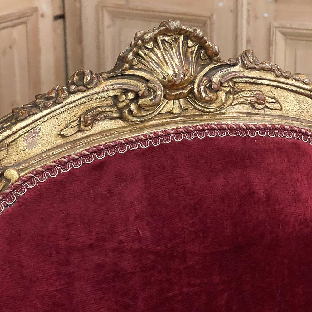 Paire de fauteuils français anciens en bois doré Louis XIV ~ Fauteuils Bon état - En vente à Dallas, TX