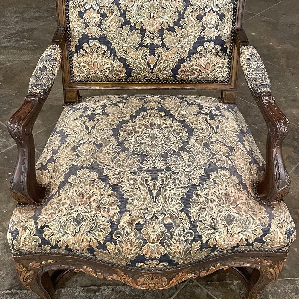 Pair Antique French Louis XIV Hand-Carved Armchairs For Sale 10