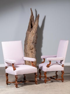 Pair of Antique French Louis XIV Régence Walnut Chairs, circa 1875