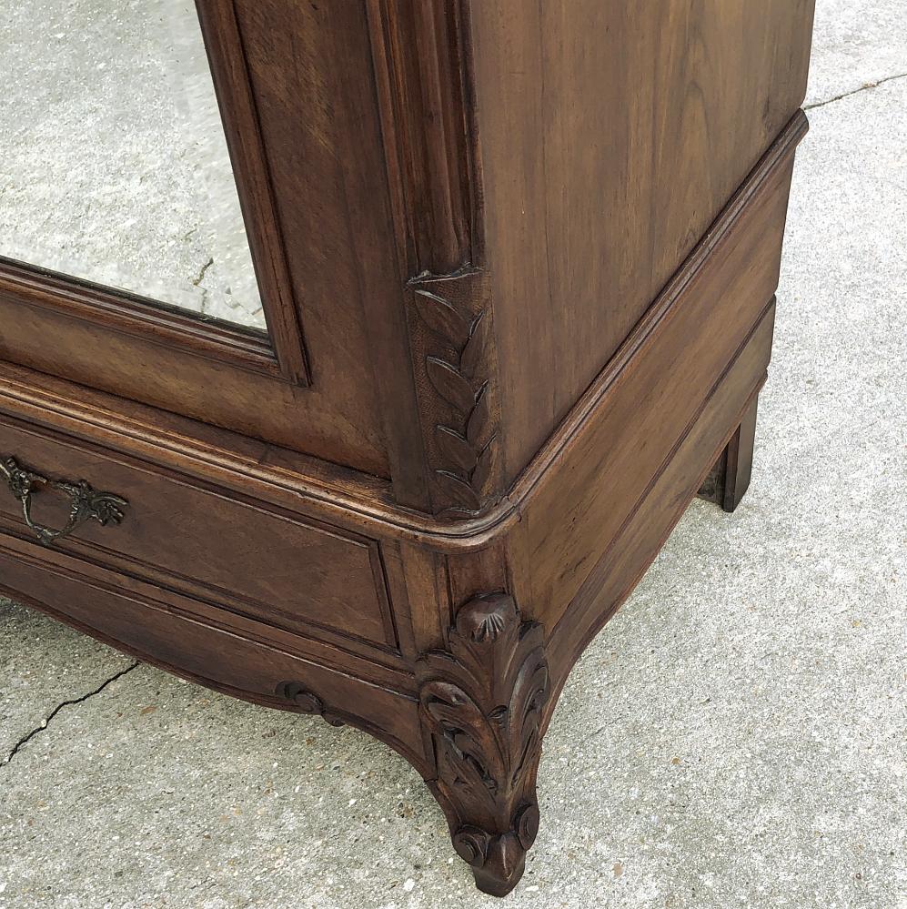 Pair of Antique French Louis XV Mahogany Armoires 8