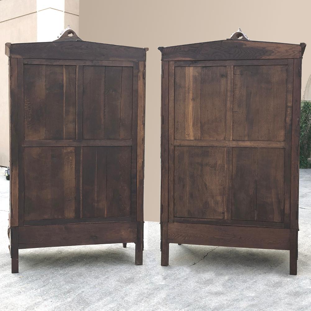 Pair of Antique French Louis XV Mahogany Armoires 13