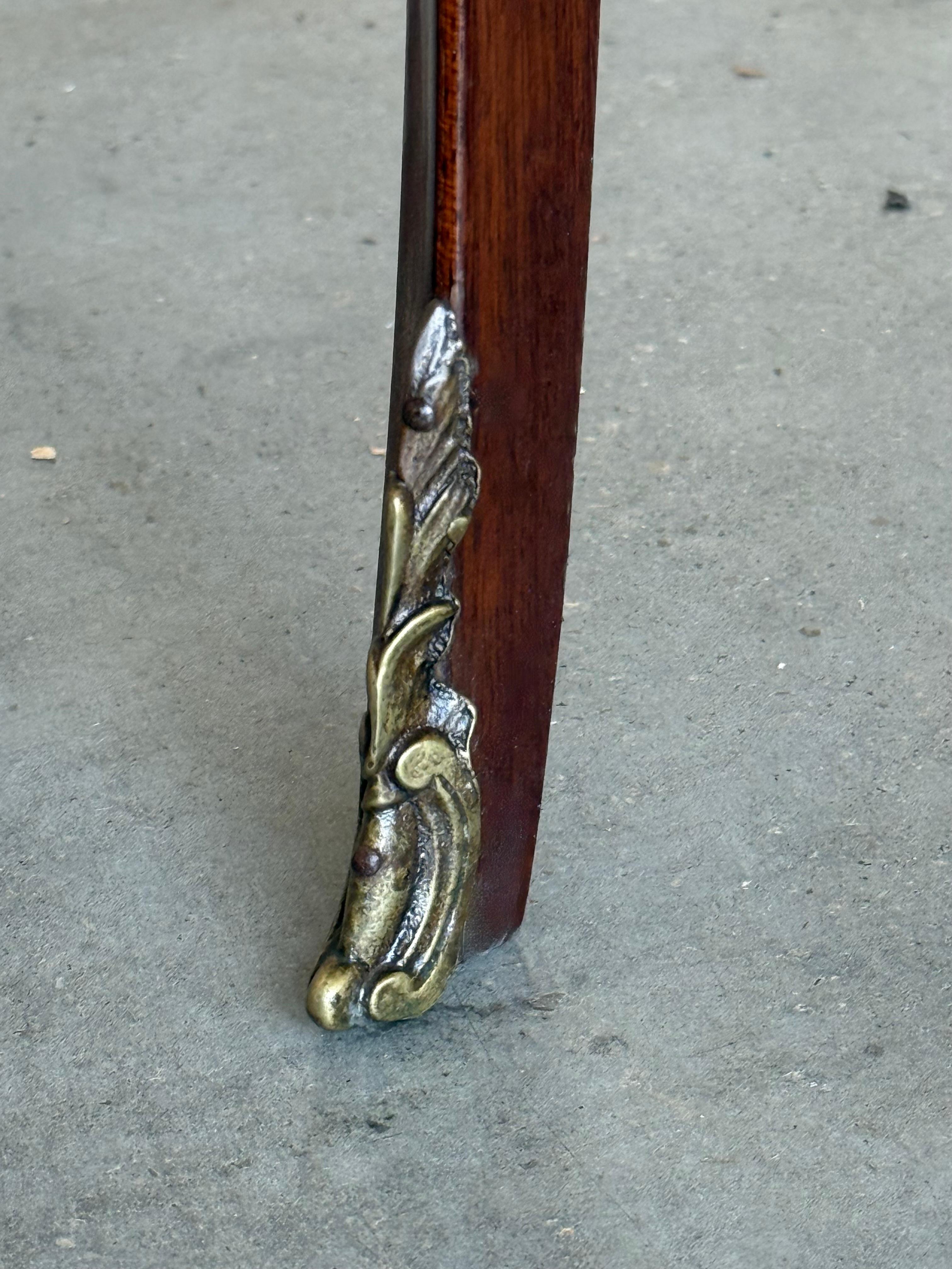 Pair Antique French Louis XV Marquetry Marble Top Nightstands with Two Drawers For Sale 7