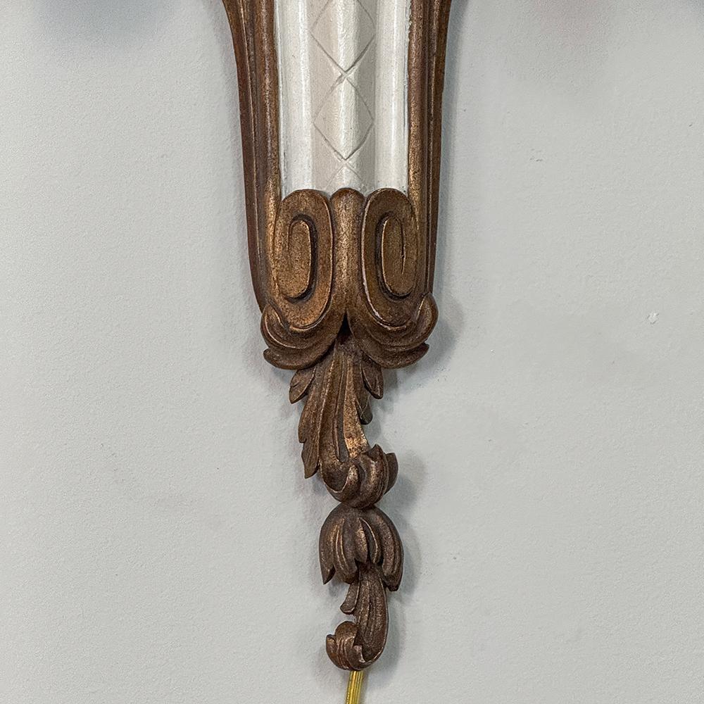 Pair Antique French Louis XV Painted Wall Sconces For Sale 8