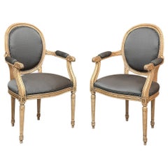 Paire d'anciens fauteuils Louis XVI français ~ Fauteuils