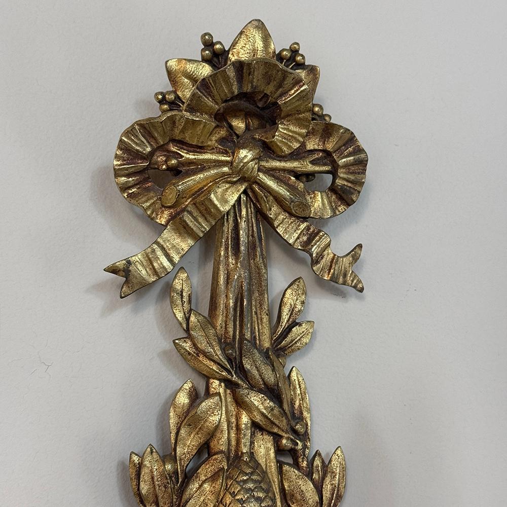 Pair Antique French Louis XVI Bronze Wall Sconces For Sale 4