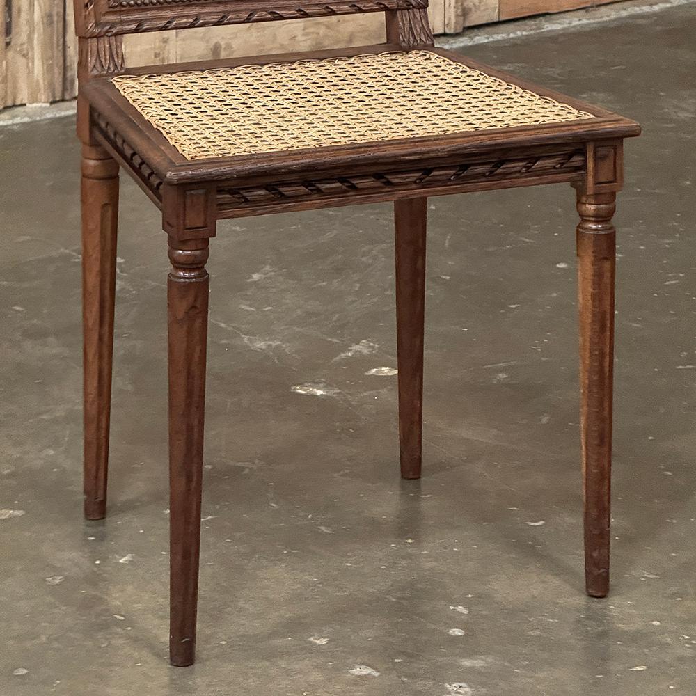 Pair Antique French Louis XVI Caned Side Chairs For Sale 11