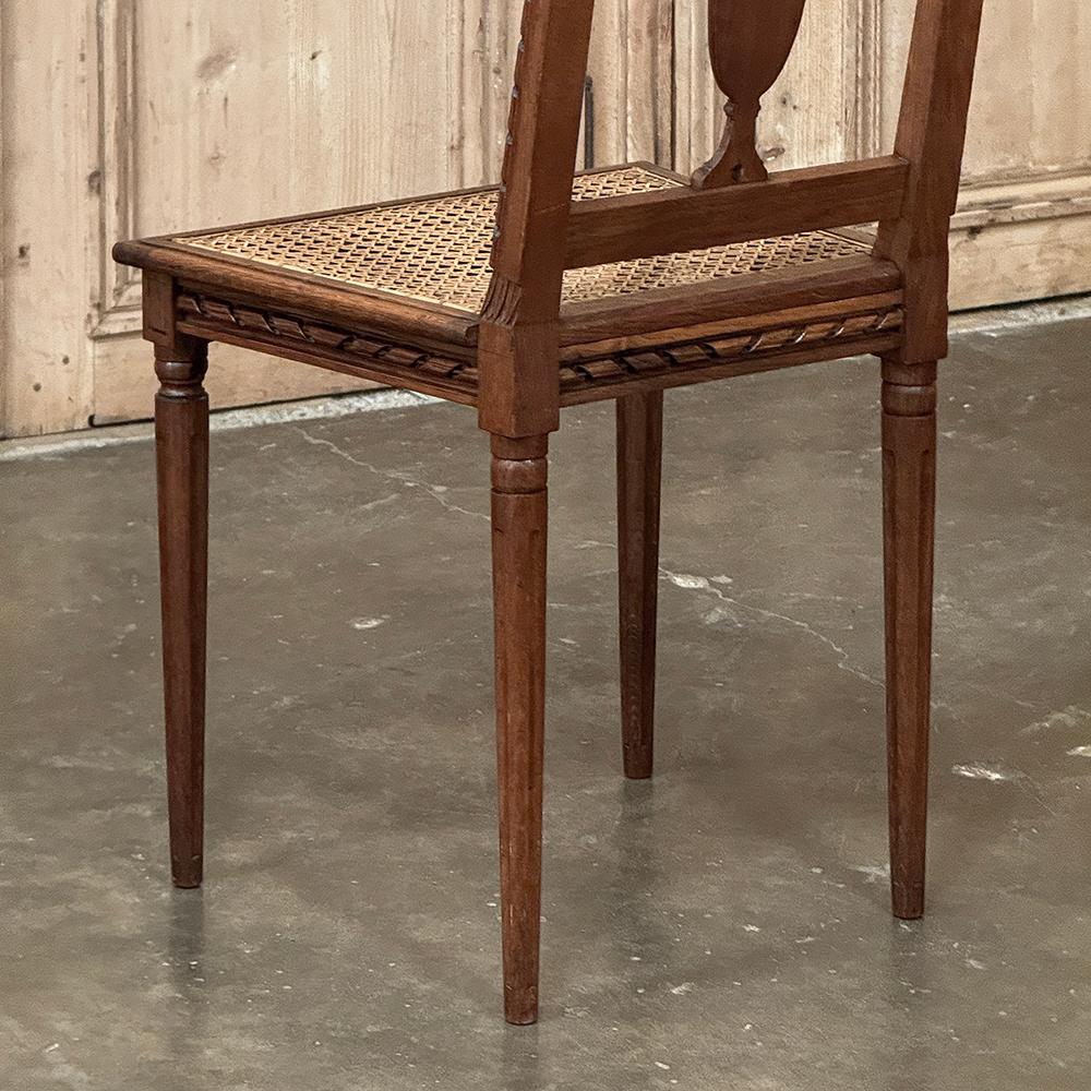 Pair Antique French Louis XVI Caned Side Chairs For Sale 13