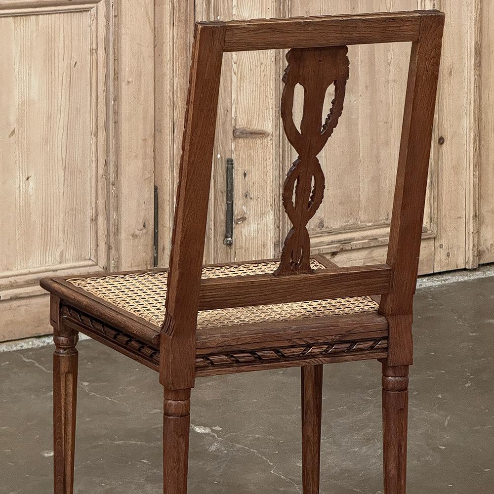 Pair Antique French Louis XVI Caned Side Chairs For Sale 14