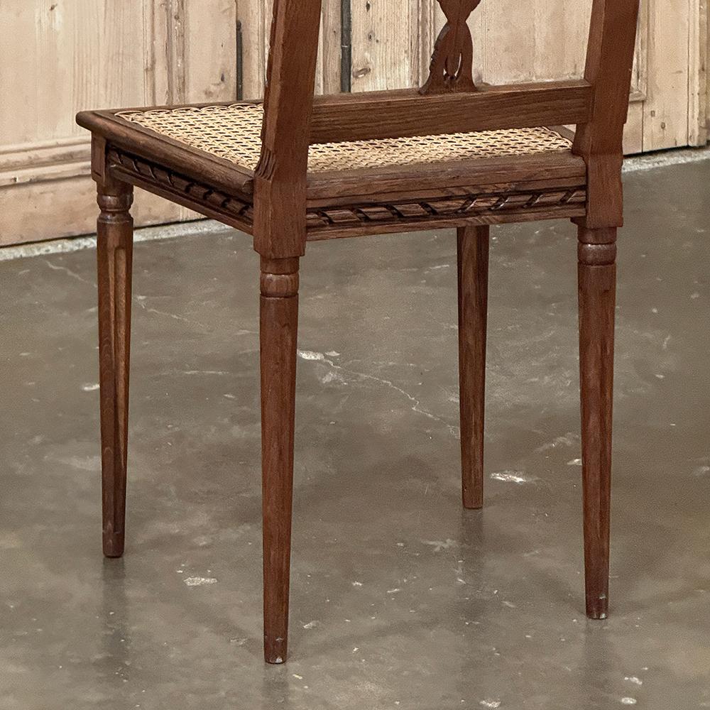 Pair Antique French Louis XVI Caned Side Chairs For Sale 15