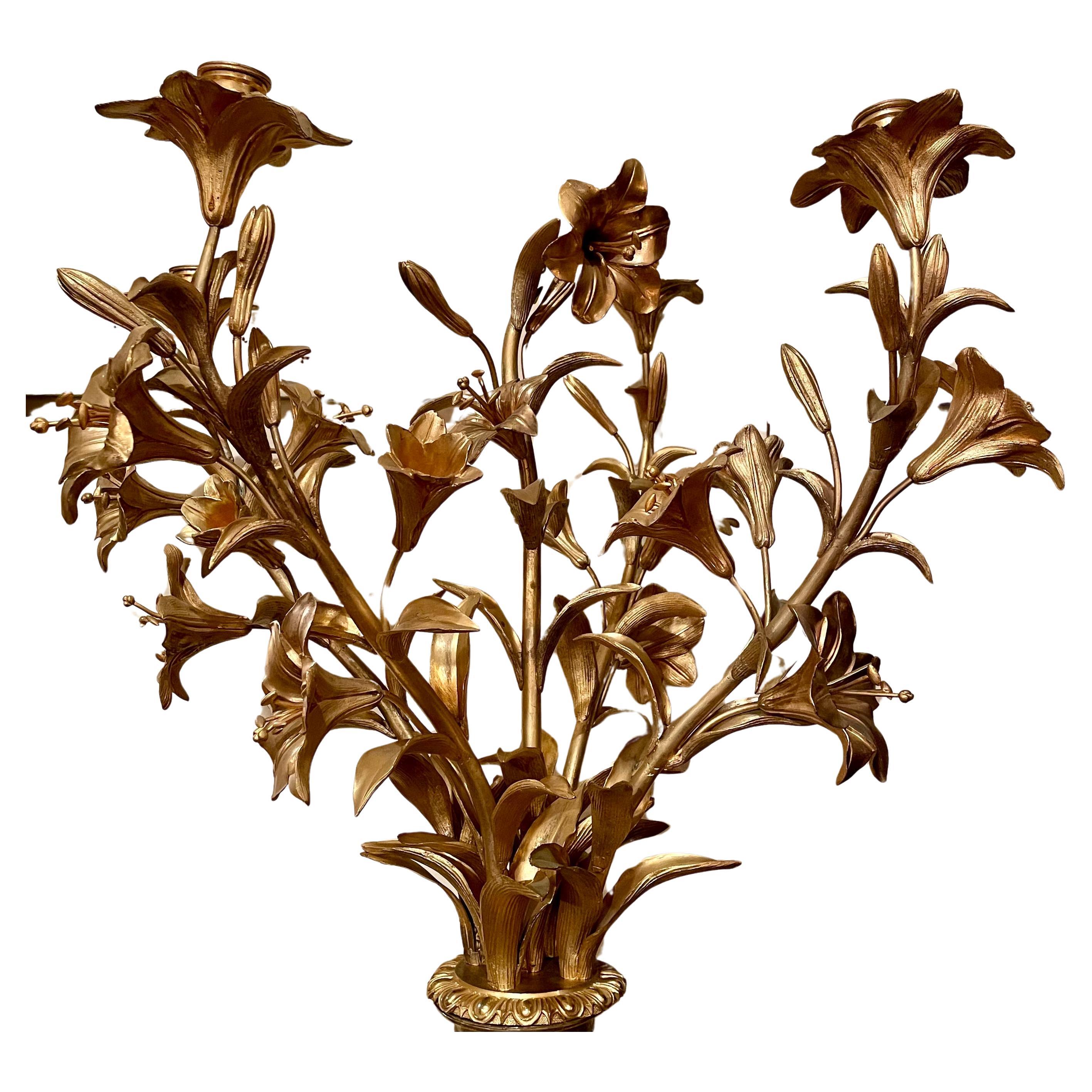 Similoro Coppia di candelabri antichi francesi in stile Luigi XVI, circa 1840. in vendita