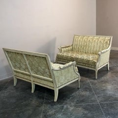 Pair of Antique French Louis XVI Painted Sofas