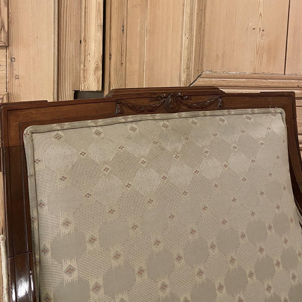 Pair of Antique French Louis XVI Walnut Armchairs, Bergères For Sale at ...