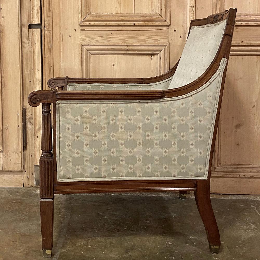Pair of Antique French Louis XVI Walnut Armchairs, Bergères For Sale at ...