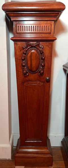 Pair Antique French Louis XVI Walnut Pedestals, Circa 1900.